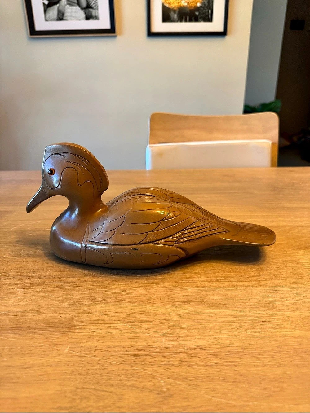 Vintage plastic mallard decoy piggy bank